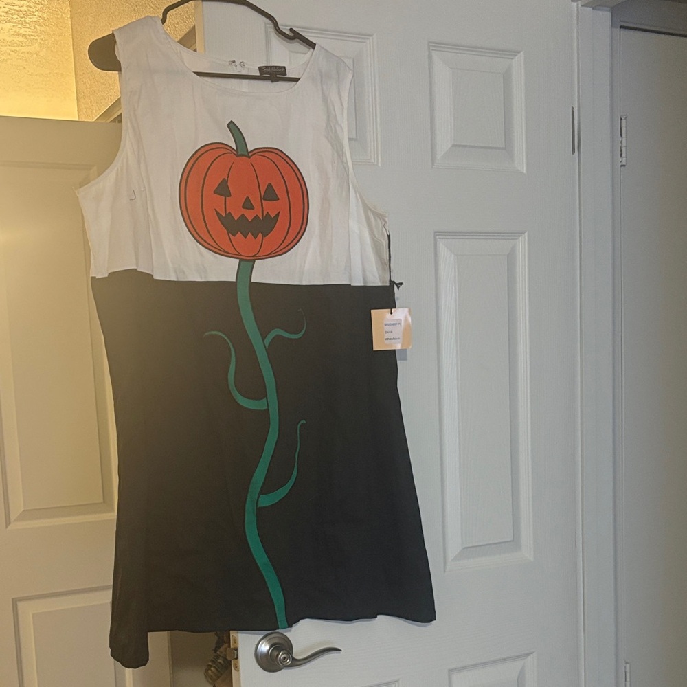 Unique Vintage Black and White Pumpkin Dress